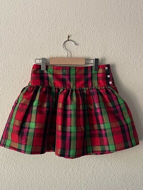 Gap Kids Girls Y2K Size 8 Holiday Plaid Full Skirt Red Green Christmas Party
